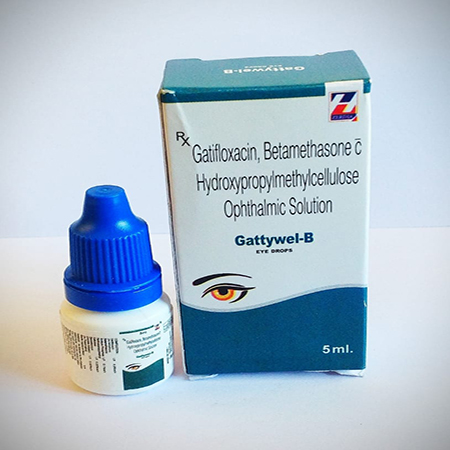 Product Name: Gattywel B, Compositions of Gattywel B are Gatifloxacin, Betamethasone hydroxypropylmethylcellulose ophthalmic solution  - Zerdia Healthcare Pvt Ltd