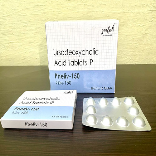 Product Name: Pheliv 150, Compositions of Pheliv 150 are Ursodeoxycholic Acid Tablets - Guelph Healthcare Pvt. Ltd