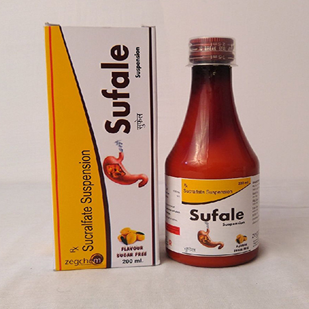 Product Name: Sufale, Compositions of Sufale are Sucralfate Supension - Zegchem
