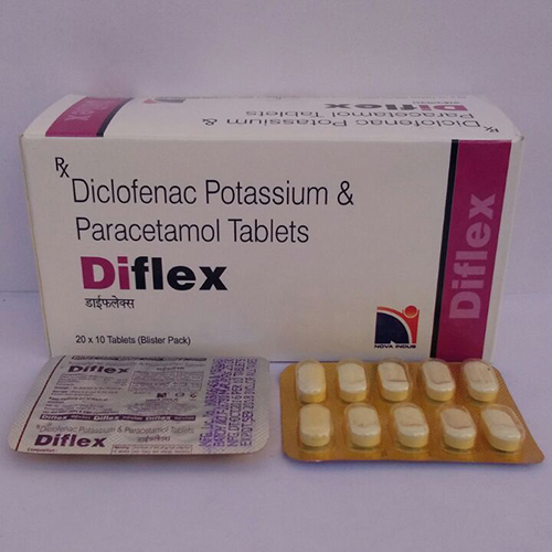 Product Name: Diflex, Compositions of Diflex are Diclofenac Potassium,Paracetamol Tablets - Nova Indus Pharmaceuticals