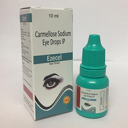 Product Name: EZECEL, Compositions of EZECEL are Carmellose Sodium Eye Drops IP - Apikos Pharma