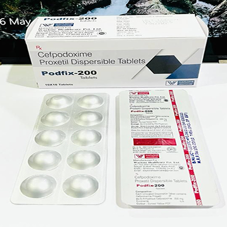 Product Name: Podfix 200, Compositions of Podfix 200 are Cefpodoxime Proxetil - Waylone Healthcare