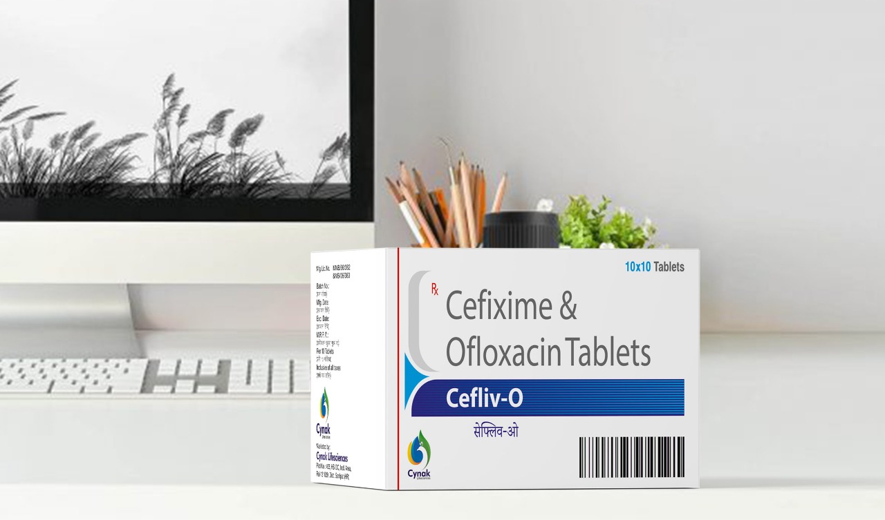 Product Name: CEFIV O, Compositions of CEFIV O are Cefixime+Ofloxacin  - Cynak Healthcare