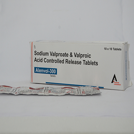 Product Name: ALENVOL 300, Compositions of ALENVOL 300 are Sodium Valproate & Valproic Acid Controlled Release Tablets - Alencure Biotech Pvt Ltd