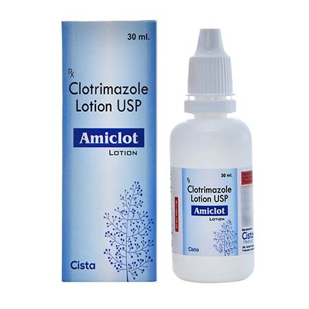 Product Name: AMICLOT, Compositions of AMICLOT are CLotrimazole Lotion USP - Cista Medicorp