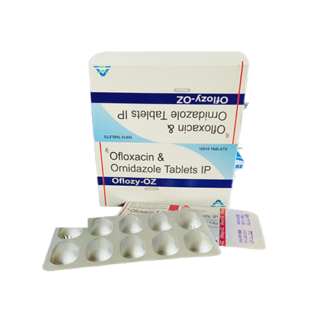 Product Name: Oflozy OZ, Compositions of Oflozy OZ are Ofloxacin & Ornidazole Tablets IP - Amzy Life Care