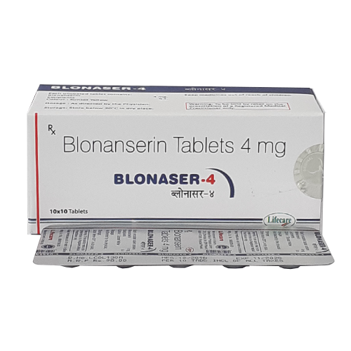 Product Name: Blonaser 4, Compositions of Blonaser 4 are Blonanserin Tablets 4mg. - Lifecare Neuro Products Ltd.
