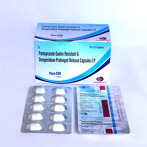 Product Name: Pano DSR, Compositions of Pano DSR are Pantoprazole Gastro Resitant & DOmperidone Prolonged Release Capsules IP - Vitabiotech Healthcare Private Limited