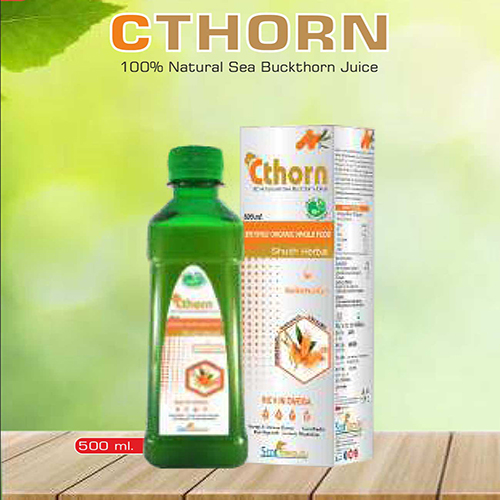 Product Name: Cthorn, Compositions of Cthorn are 100% Natural Sea Buckthorn juice - Pharma Drugs and Chemicals