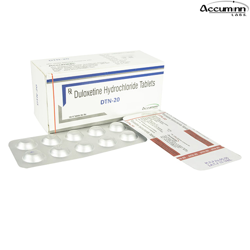 Product Name: DTN 20, Compositions of DTN 20 are Duloxetine Hydrochloride Tablets - Accuminn Labs