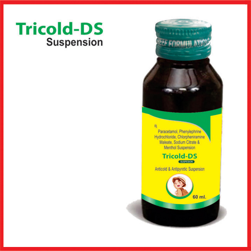 Product Name: Tricold DS, Compositions of Tricold DS are Paracetamol,Phenylephrine Hydrochloride,Chlorpheniramine Maleate Suspension - Greef Formulations