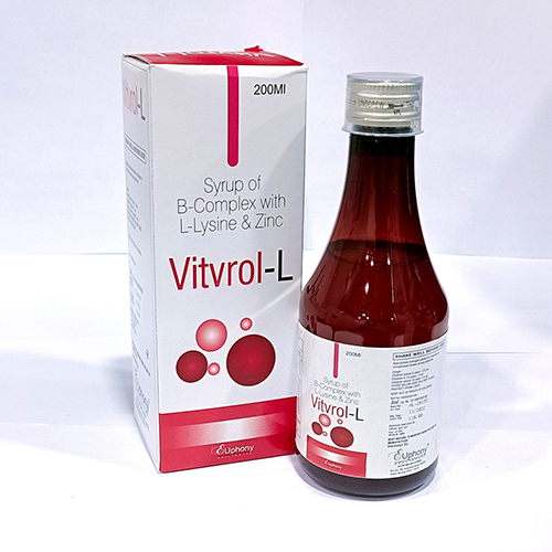 Product Name: Vitvrol L, Compositions of Vitvrol L are Syrup Of B-Complex With L-Lysine & Zinc - Euphony Healthcare