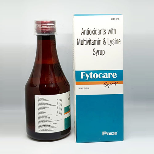Product Name: Fytocare, Compositions of Fytocare are Antioxidant with Multivitamin & Lysine Syrup - Pride Pharma