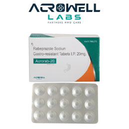 Product Name: Acrorab 20, Compositions of Acrorab 20 are Rabeprazole Sodium Gastro-Resistant Tablets IP - Acrowell Labs Private Limited