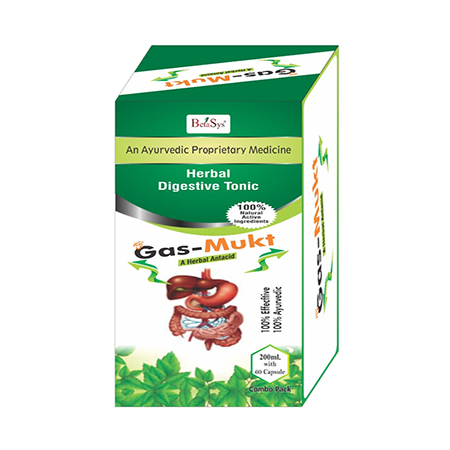 Product Name: Gas Mukt, Compositions of Gas Mukt are Herbal Digestive Churna - Betasys Healthcare Pvt Ltd
