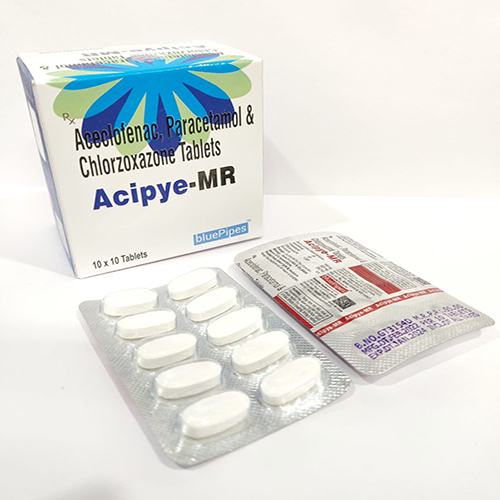 Product Name: ACIPYE MR, Compositions of ACIPYE MR are Aceclofenac,Paracetamol & Chlorzoxazone Tablets - Bluepipes Healthcare