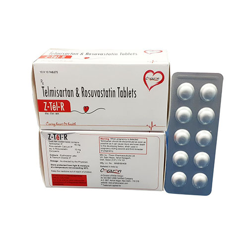 Product Name: Z Tel R, Compositions of Z Tel R are Telmisartan & Resuvastation Tablets - Arlak Biotech