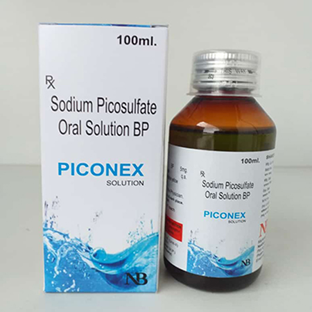 Product Name: Piconex, Compositions of Piconex are Sodium  Picosulfate Oral Solution BP - Nexbon Lifesciences