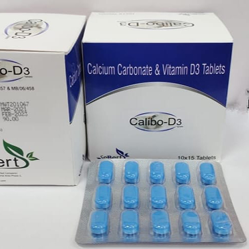 Product Name: Calibo D3, Compositions of Calibo D3 are Calcium Carbonate & Vitamin D3 Tablets - Sebert Lifesciences