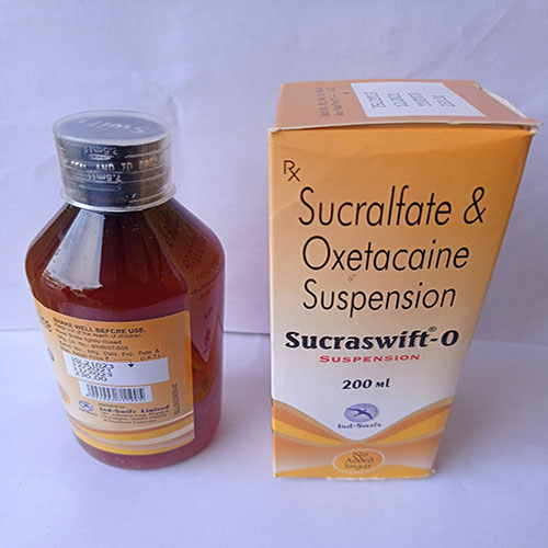Product Name: Sucraswift 0, Compositions of Sucraswift 0 are Sucralfate & Oxetacaine Suspension - Yazur Life Sciences