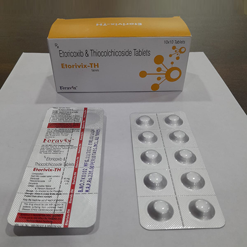 Product Name: Etorivix TH, Compositions of Etorivix TH are Etoricoxib & Thiocolchicoside Tablets - Feravix Lifesciences