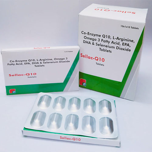 Product Name: Sellac Q10, Compositions of Sellac Q10 are Co Enzyme Q10, L Arginine, Omega 3 Fatty Acid, EPA, DHA & Seleneium Dioxide - Healthkey Life Science Private Limited