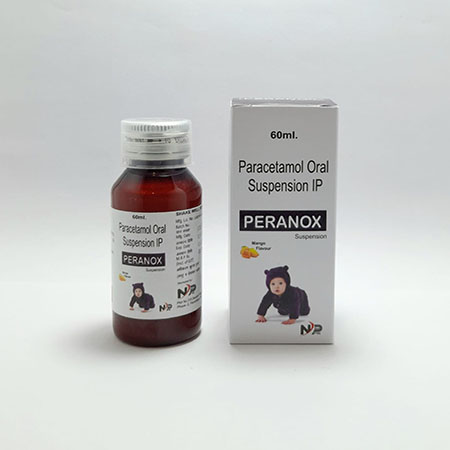 Product Name: Peranox, Compositions of Peranox are Paracetamol Oral Suspension Ip - Noxxon Pharmaceuticals Private Limited