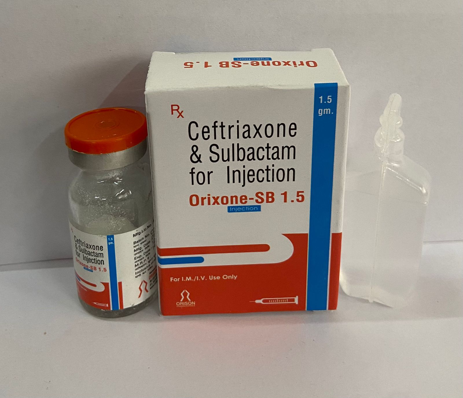 Product Name: Ceftrixone +Sulbactum 1.5 Grm, Compositions of Ceftrixone +Sulbactum 1.5 Grm are Ceftrixone +Sulbactum 1.5 Grm - Orison Pharmaceuticals