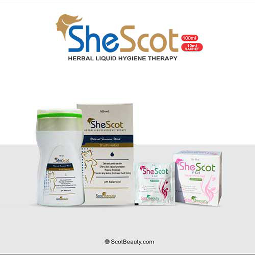 Product Name: SheScot, Compositions of SheScot are Herbal Liquid Hygiene Therapy - Pharma Drugs and Chemicals