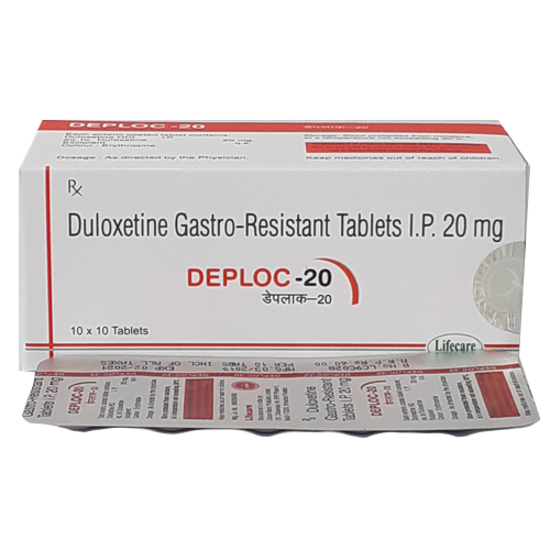 Product Name: Deploc 20, Compositions of Deploc 20 are Duloxetine Gastro Resistent Tablets IP 20mg - Lifecare Neuro Products Ltd.